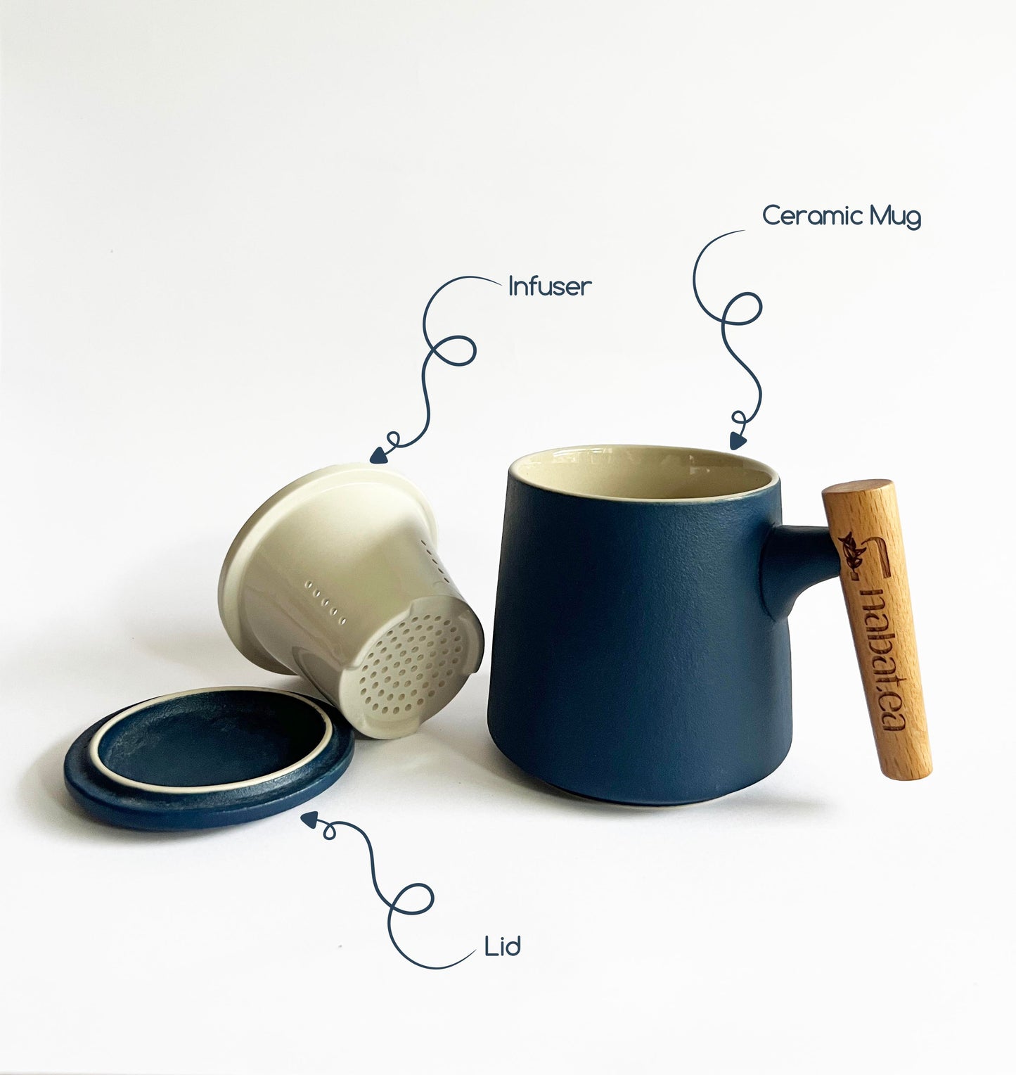 Ceramic Mug with Infuser and Lid