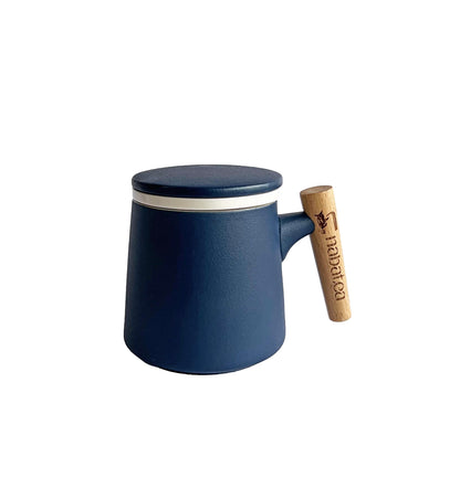 Ceramic Mug with Lid - Navy Blue