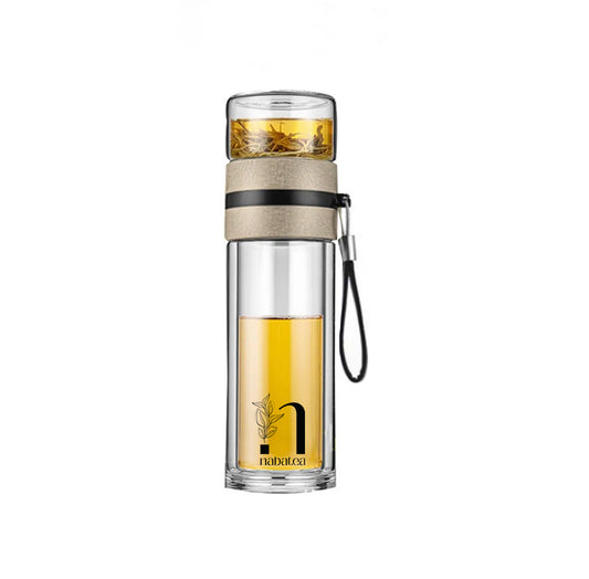 Travel Mug with Infuser and Water/Tea Separator - Beige Color